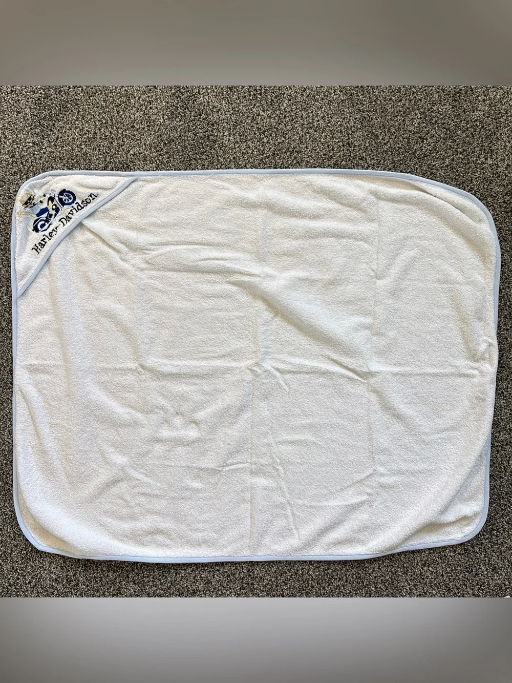 Harley Davison Born To Ride Baby Bath Towel Hooded 36 X 29 Motorcycle Biker
